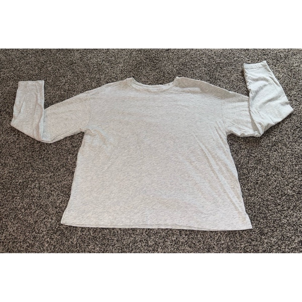 Old Navy Women's Light Gray Vintage Tee Long Sleeve Size Small